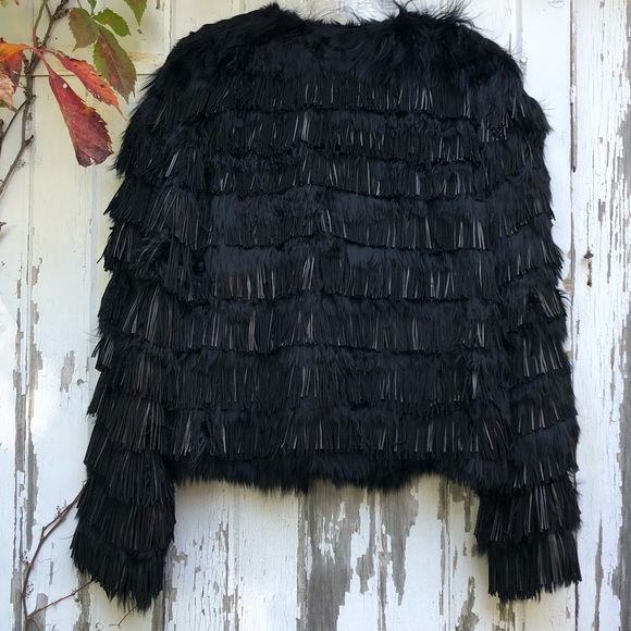 Roberto Cavalli Fur Leather Fringe Jacket 40 S M - Picture 5 of 14